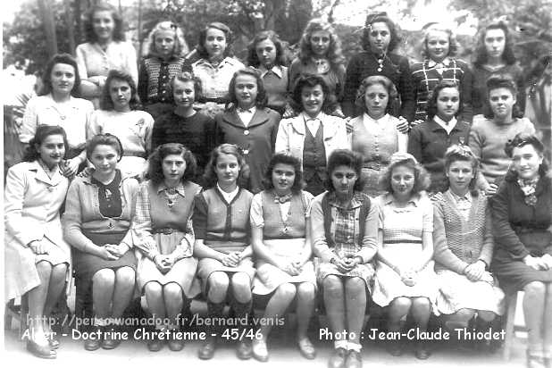 École de filles, Doctrine Chrétienne, Classe 1945-46