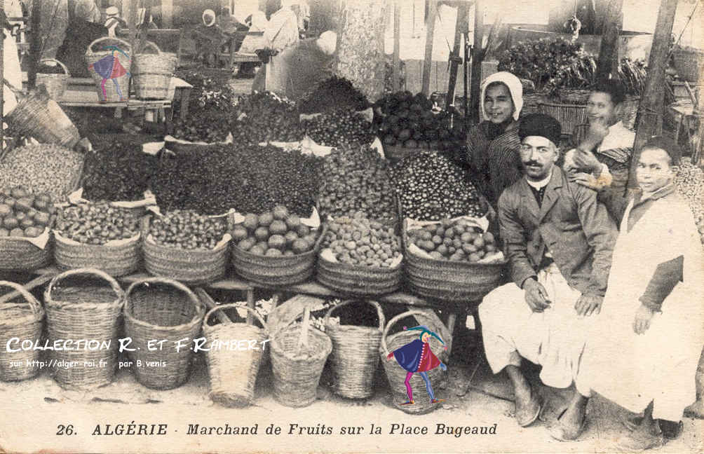 Marchands de fruits sur la place Bugeaud