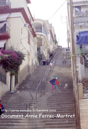 Rue Armand Mesplé, toute en escaliers.